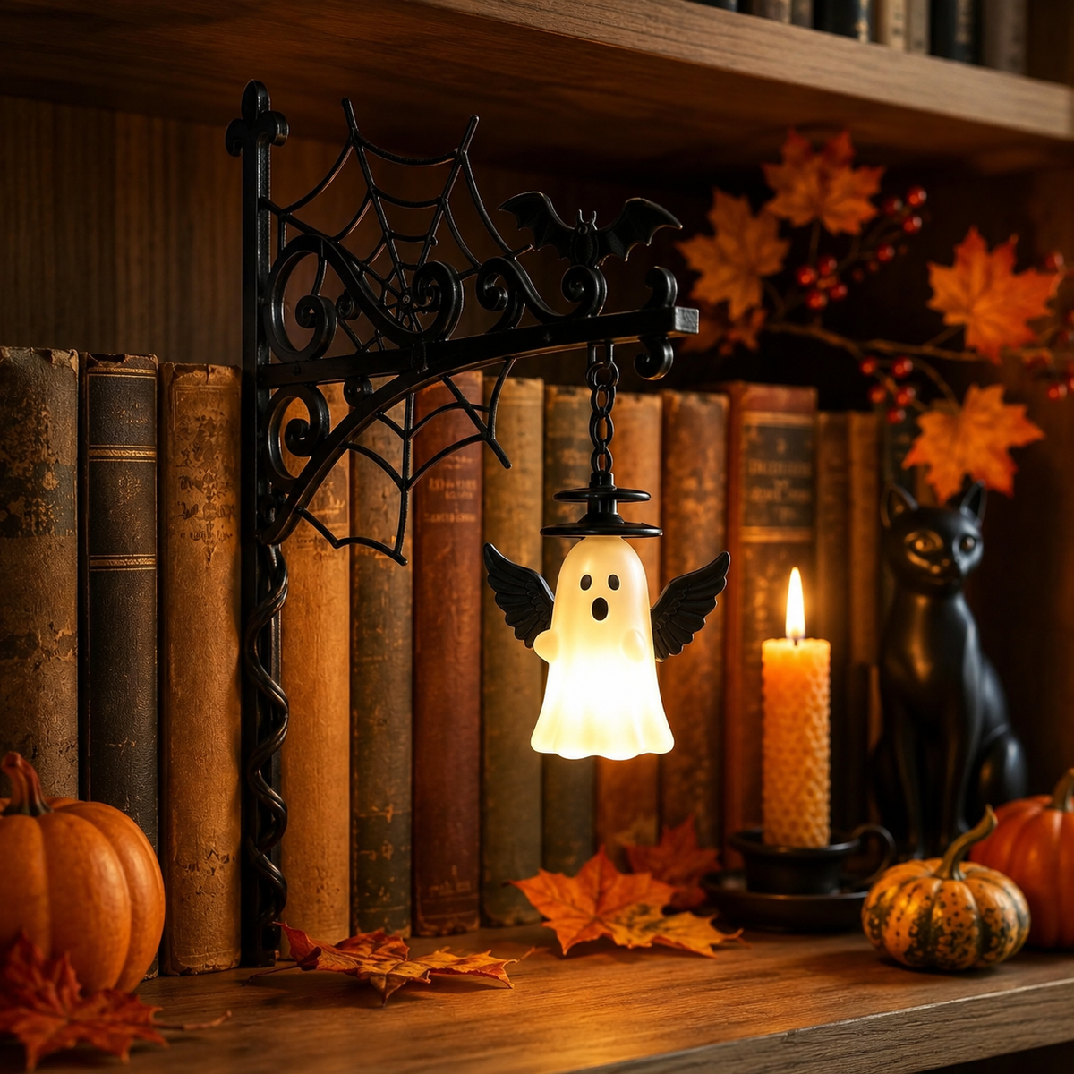Halloween Bookshelf Hook Light – Spooky Cute LED Shelf Decor For Book Lovers